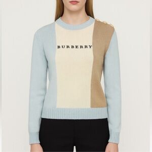BURBERRY LONDON Colorblock Logo Knit
Sweater 
Size: M/L (42)
$425 $1,200